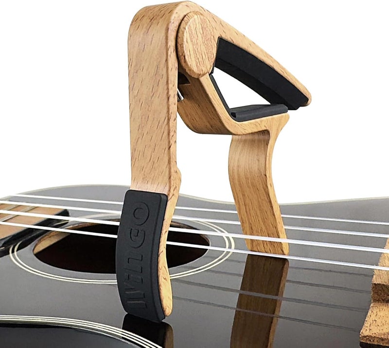 Wingo Guitar Capo for Acoustic and Electric Guitar with 5 Picks, Burlywood - Image 4